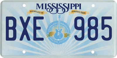 MS license plate BXE985