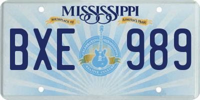 MS license plate BXE989
