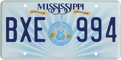 MS license plate BXE994
