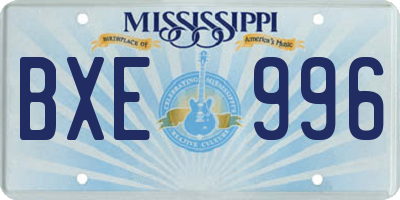 MS license plate BXE996