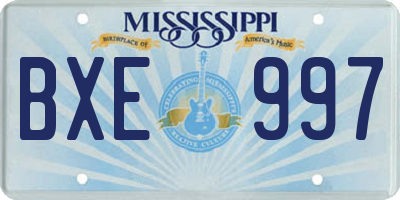 MS license plate BXE997
