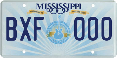 MS license plate BXF000