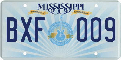 MS license plate BXF009