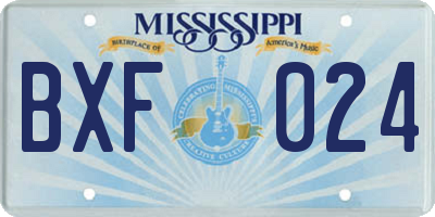 MS license plate BXF024
