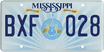MS license plate BXF028