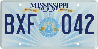 MS license plate BXF042