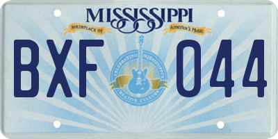 MS license plate BXF044