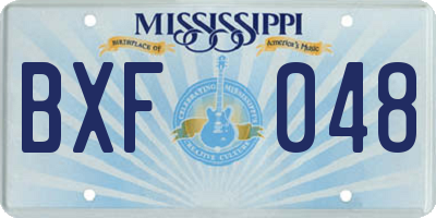 MS license plate BXF048