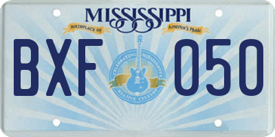 MS license plate BXF050