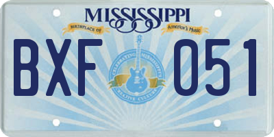 MS license plate BXF051
