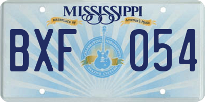 MS license plate BXF054