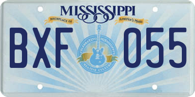 MS license plate BXF055