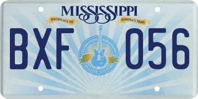 MS license plate BXF056