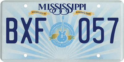 MS license plate BXF057