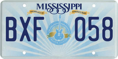 MS license plate BXF058
