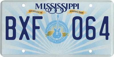 MS license plate BXF064