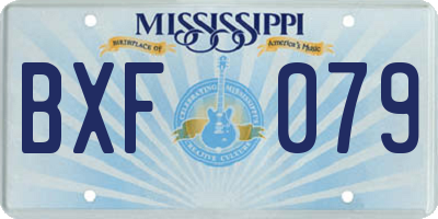 MS license plate BXF079