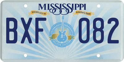 MS license plate BXF082