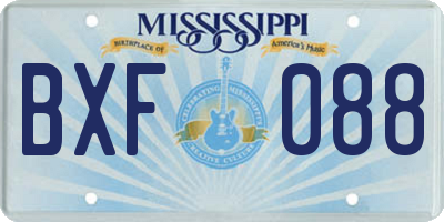 MS license plate BXF088