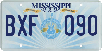 MS license plate BXF090