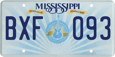 MS license plate BXF093