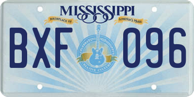 MS license plate BXF096