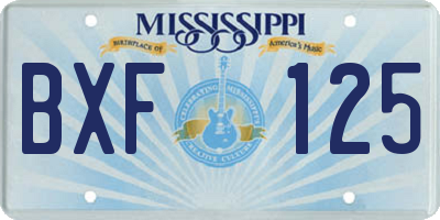 MS license plate BXF125