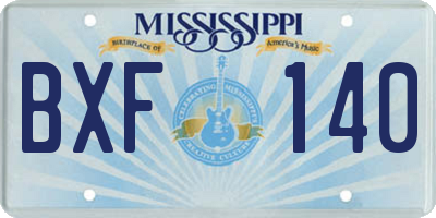 MS license plate BXF140