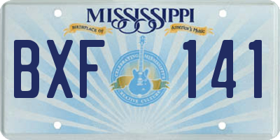 MS license plate BXF141