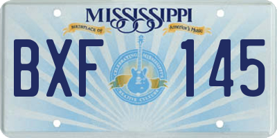 MS license plate BXF145