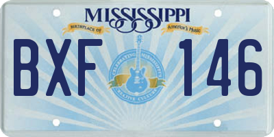 MS license plate BXF146
