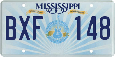 MS license plate BXF148