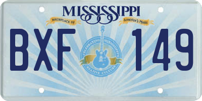 MS license plate BXF149