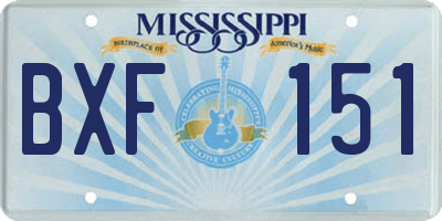 MS license plate BXF151