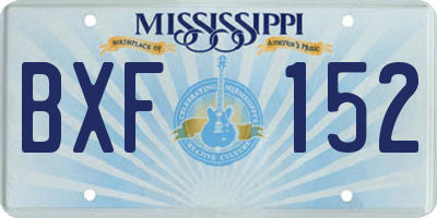 MS license plate BXF152