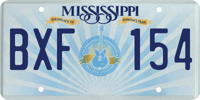 MS license plate BXF154