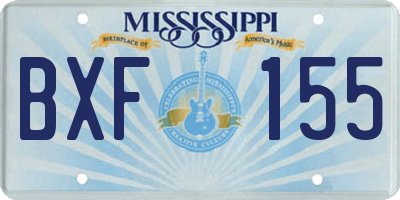 MS license plate BXF155