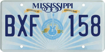 MS license plate BXF158