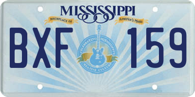 MS license plate BXF159