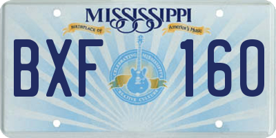 MS license plate BXF160