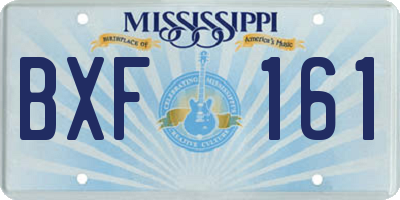 MS license plate BXF161