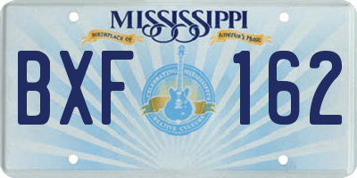 MS license plate BXF162