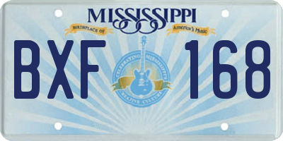 MS license plate BXF168