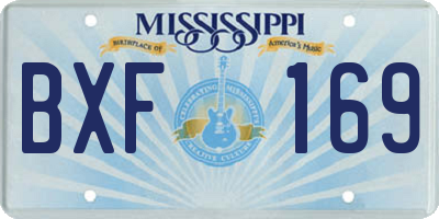 MS license plate BXF169
