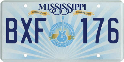 MS license plate BXF176