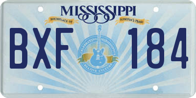 MS license plate BXF184