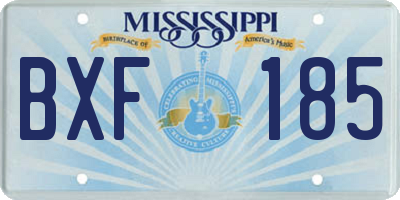 MS license plate BXF185