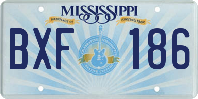 MS license plate BXF186