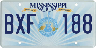 MS license plate BXF188