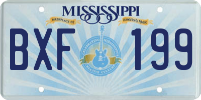 MS license plate BXF199
